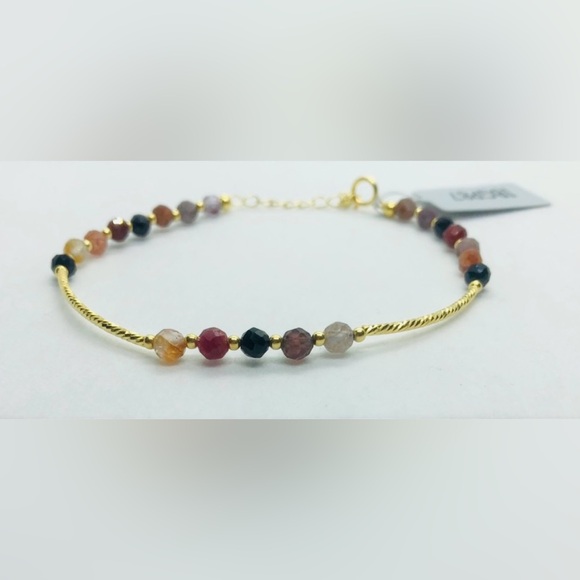 Multicolor Spinel Bead YG/925 Bracelet - Picture 2 of 4